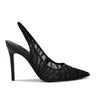 Feather Pointy Toe Slingback Pumps